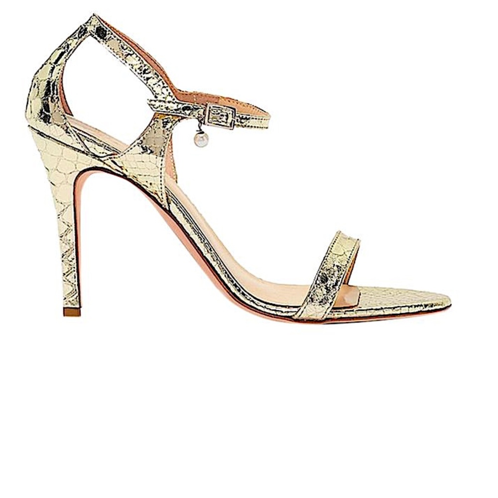 Butter Gold New Haley Leather Ankle Strap Sandal Pumps
